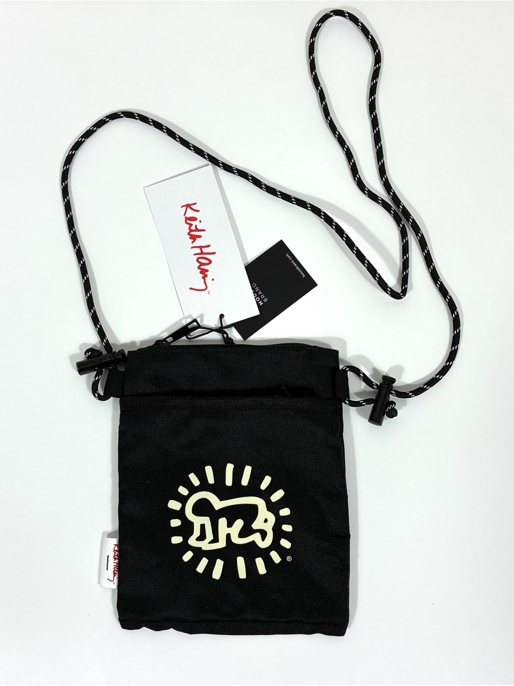 Keith Haring Radiant Baby Black Crossbody Pouch Bag NWT Festival Utility Travel